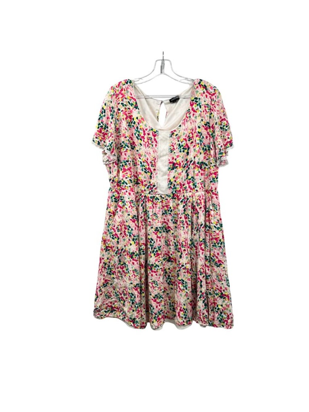 Torrid Colorful A-Line Dress Short Sleeve Multicolor Pockets Womens Size 2X